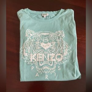 KENZO TEAL T-SHIRT WITH WHITE TIGER SIZE MEDIUM